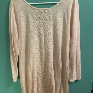 Flower print lace shirt